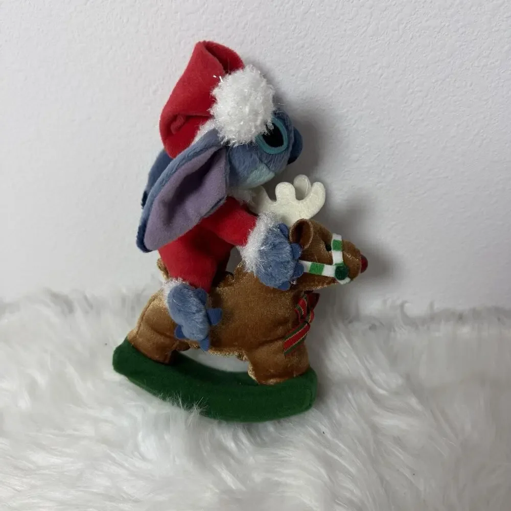 Disney Santa Stitch Reindeer Rocking Horse Lilo & Stitch Musical W/ Tags